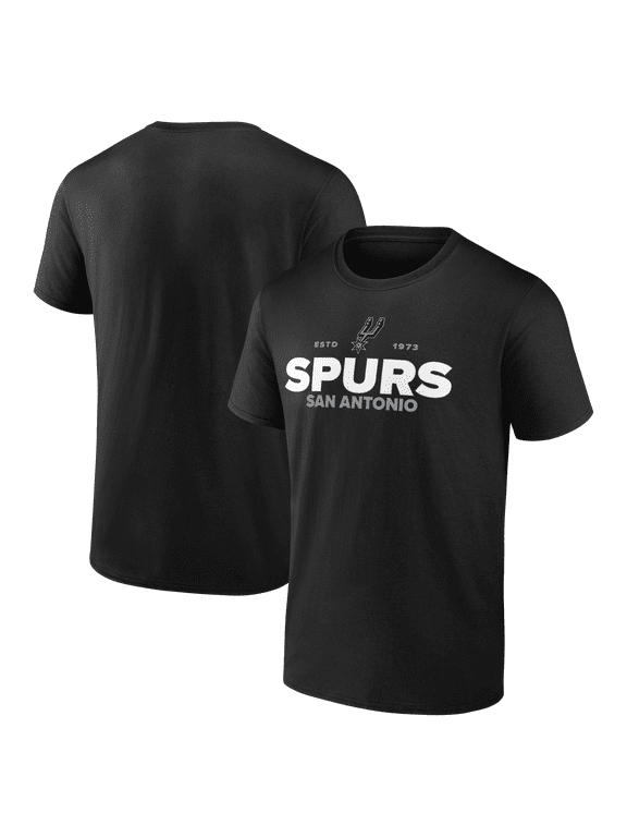 Men's Fanatics Black San Antonio Spurs Skip Pass Bi-Blend T-Shirt