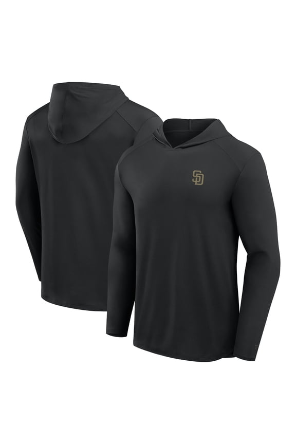 Men's Fanatics Black San Diego Padres Front Office Power Mono Long Sleeve Hoodie T-Shirt