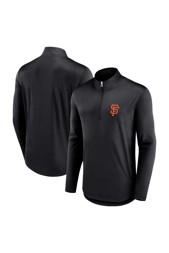 Men's Fanatics Black San Francisco Giants Quarterback Quarter-Zip Top