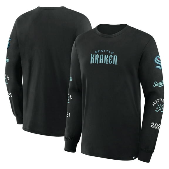 Men's Fanatics Black Seattle Kraken Boxed In Legacy Long Sleeve T-Shirt