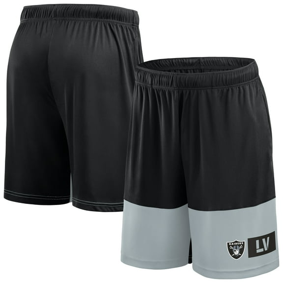 Men's Fanatics Black/Silver Las Vegas Raiders Big & Tall Best of the Best Performance Shorts