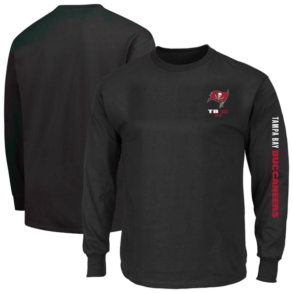 Men's Fanatics Black Tampa Bay Buccaneers Big & Tall Clock Management Legacy Long Sleeve T-Shirt
