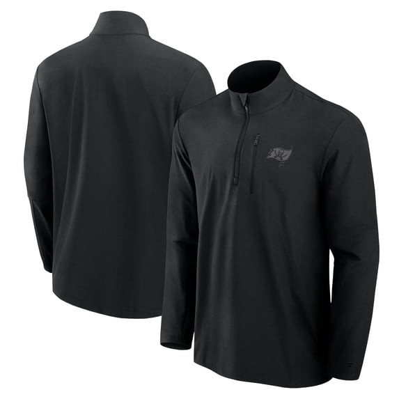 Men's Fanatics Black Tampa Bay Buccaneers Front Office Micro Tonal Quarter-Zip Pullover