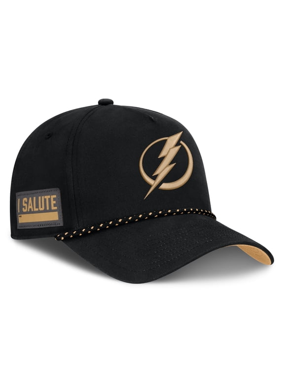 Men's-Fanatics Black Tampa Bay Lightning Military Appreciation Authentic Pro A-Frame Adjustable Hat