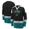 thumbnail image 1 of Men's Fanatics Black/Teal San Jose Sharks Iconic Slapshot Long Sleeve T-Shirt, 1 of 3