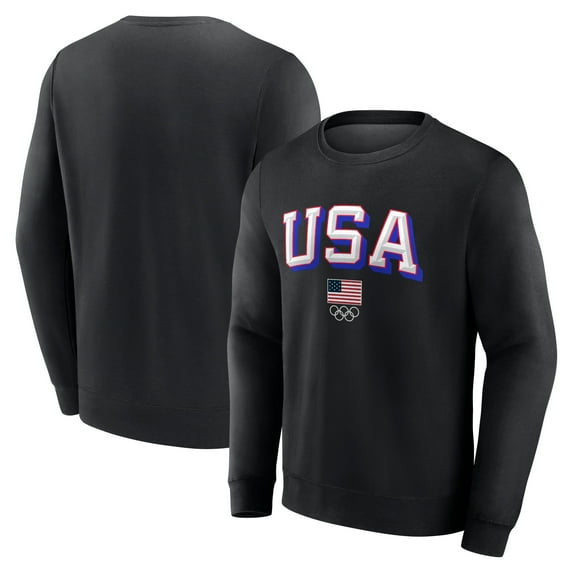 Men's Fanatics Black Team USA Logo Victory Pullover Sweatshirt