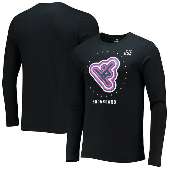 Men's Fanatics Black Team USA Snowboarding Long Sleeve T-Shirt