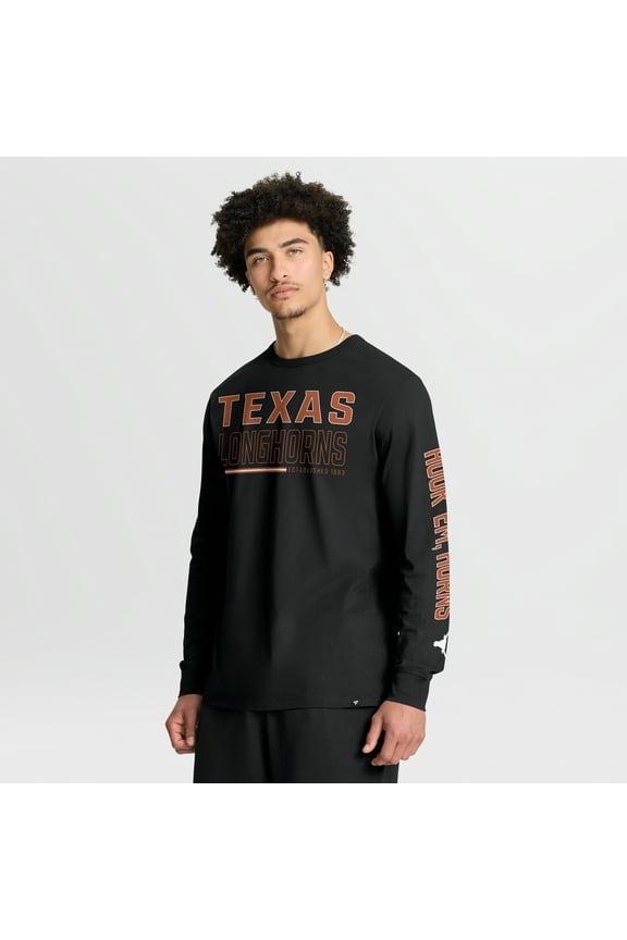 Men's Fanatics Black Texas Longhorns Quad Fuel The Fire Long Sleeve T-Shirt