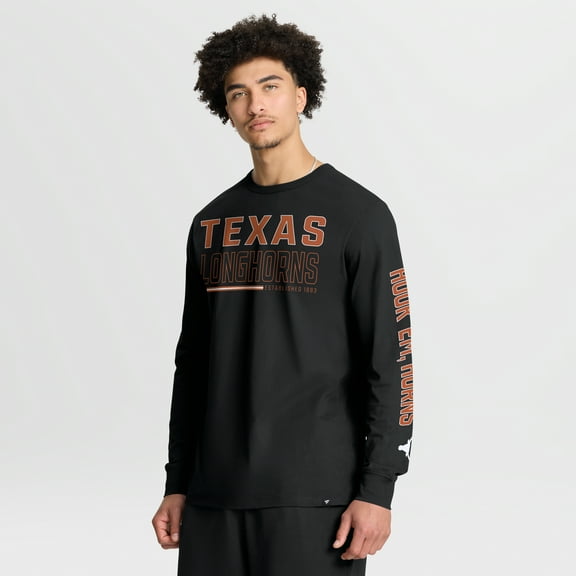 Men's Fanatics Black Texas Longhorns Quad Fuel The Fire Long Sleeve T-Shirt