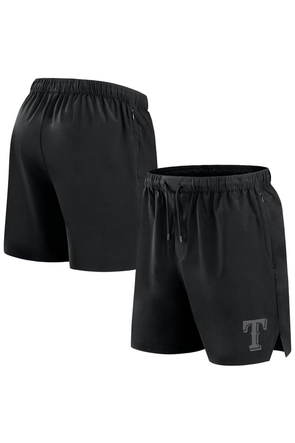 Men's Fanatics Black Texas Rangers Front Office Micro Tonal Shorts