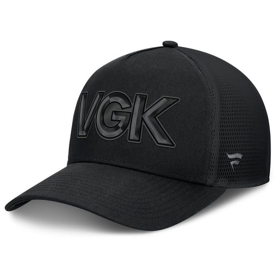 Men's Fanatics Black Vegas Golden Knights Authentic Pro Road Team Code Trucker Adjustable Hat
