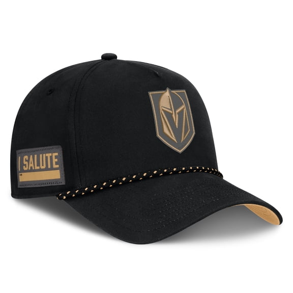 Men's-Fanatics Black Vegas Golden Knights Military Appreciation Authentic Pro A-Frame Adjustable Hat