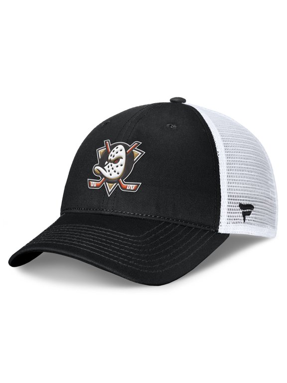 Men's Fanatics Black/White Anaheim Ducks Core Primary Logo Trucker Adjustable Hat