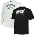 thumbnail image 1 of Men's Fanatics Black/White Brooklyn Nets Big & Tall Short Sleeve & Long Sleeve T-Shirt Set, 1 of 5