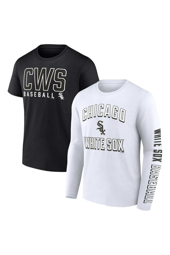Men's Fanatics Black/White Chicago White Sox Two-Pack Combo T-Shirt Set
