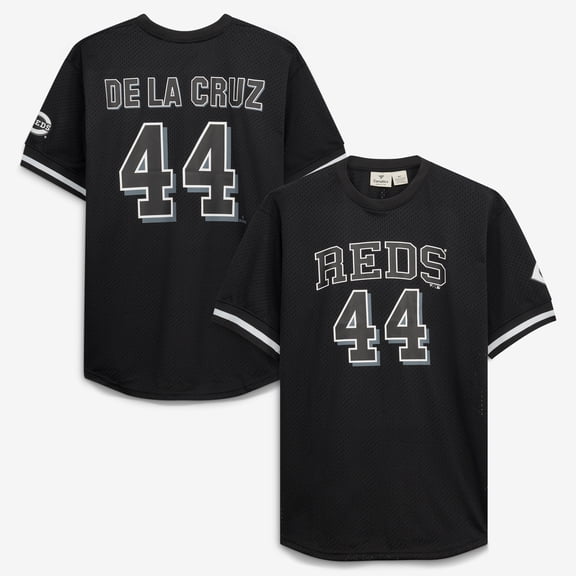 Men's Fanatics Elly De La Cruz Black/White Cincinnati Reds Big & Tall Heavyweight Mesh Jersey