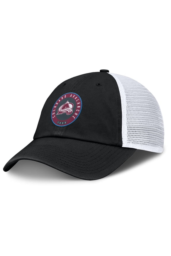 Men's Fanatics Black/White Colorado Avalanche Averie Trucker Adjustable Hat