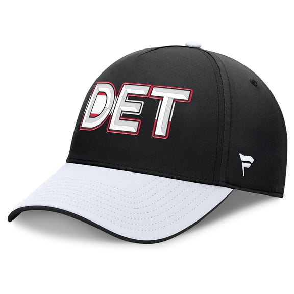 Men's Fanatics Black/White Detroit Red Wings Authentic Pro Rink Team Code Flex Hat