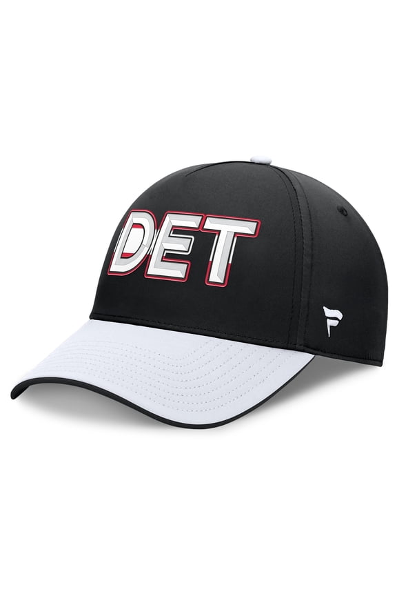 Men's Fanatics Black/White Detroit Red Wings Authentic Pro Rink Team Code Flex Hat