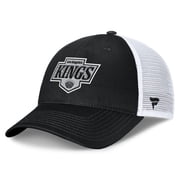 Men's Fanatics Black/White Los Angeles Kings Core Primary Logo Trucker Adjustable Hat
