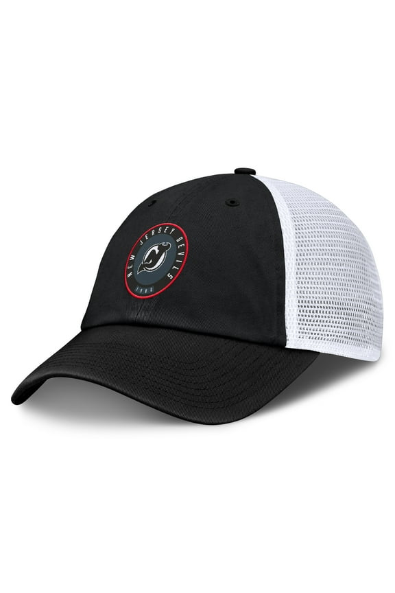 Men's Fanatics Black/White New Jersey Devils Averie Trucker Adjustable Hat