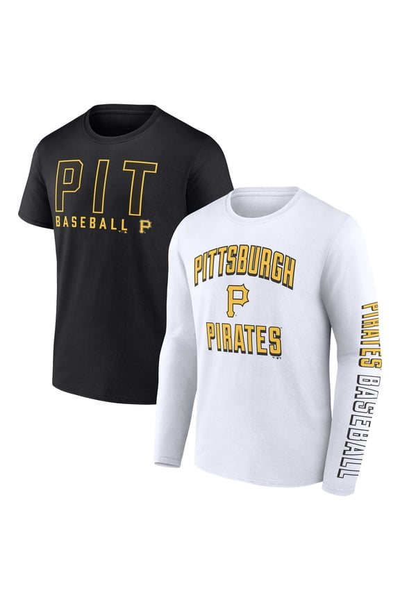 Men's Fanatics Black/White Pittsburgh Pirates Two-Pack Combo T-Shirt Set