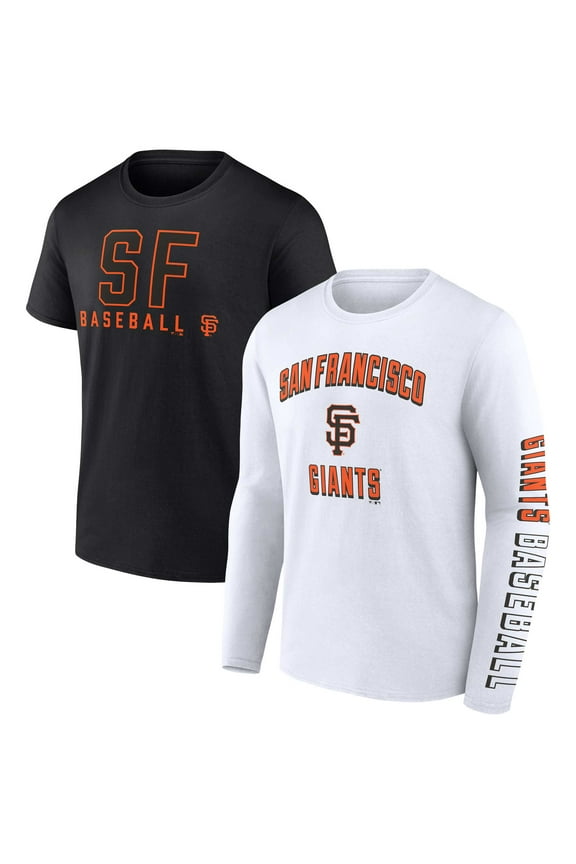 Men's Fanatics Black/White San Francisco Giants Two-Pack Combo T-Shirt Set