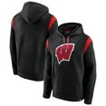 thumbnail image 1 of Men's Fanatics Black Wisconsin Badgers Gym Rat Pullover Hoodie, 1 of 3