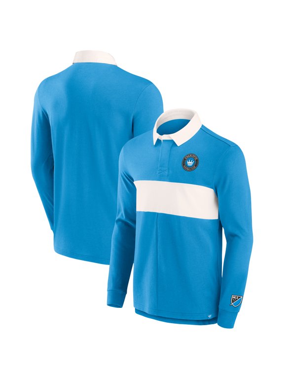 Men's Fanatics Blue Charlotte FC Penalty Kick Long Sleeve Polo