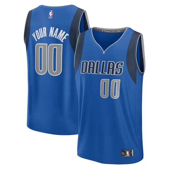Men's Fanatics Blue Dallas Mavericks Fast Break Custom Jersey - Icon Edition