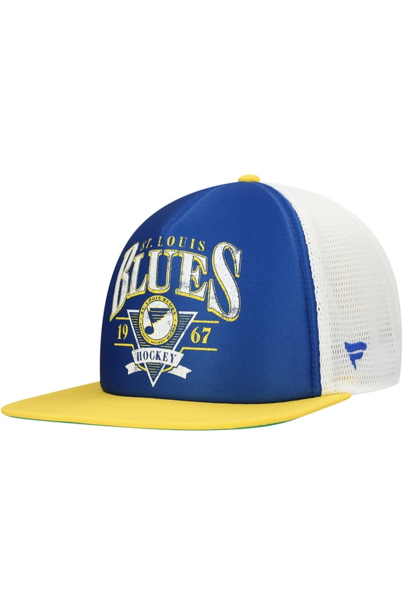 Men's-Fanatics Blue/Gold St. Louis Blues Classic Foam Adjustable Trucker Hat