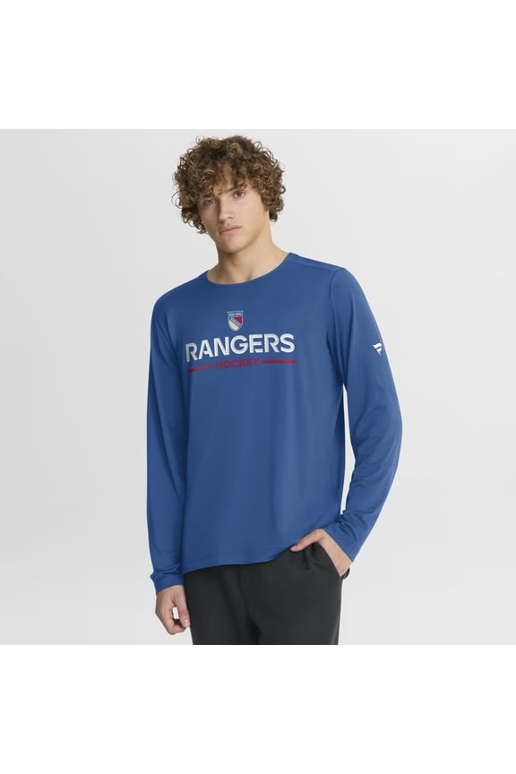 Men's Fanatics Blue New York Rangers Authentic Pro Rink Centennial Tech Long Sleeve T-Shirt