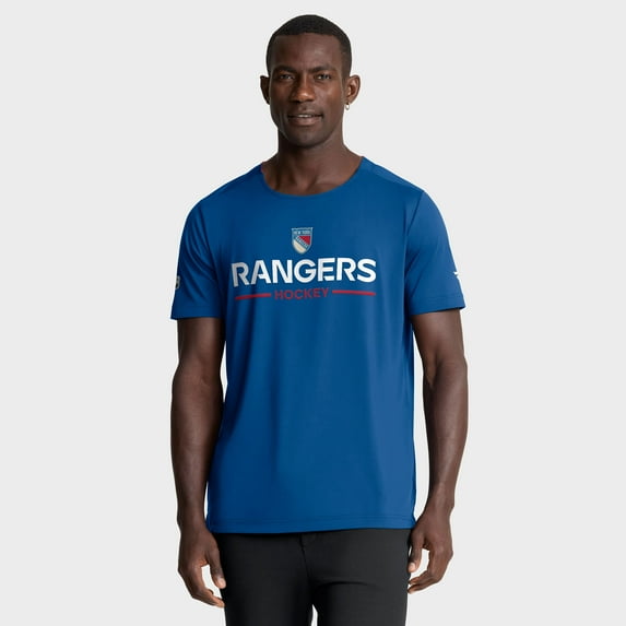 Men's Fanatics Blue New York Rangers Authentic Pro Rink Centennial Tech T-Shirt