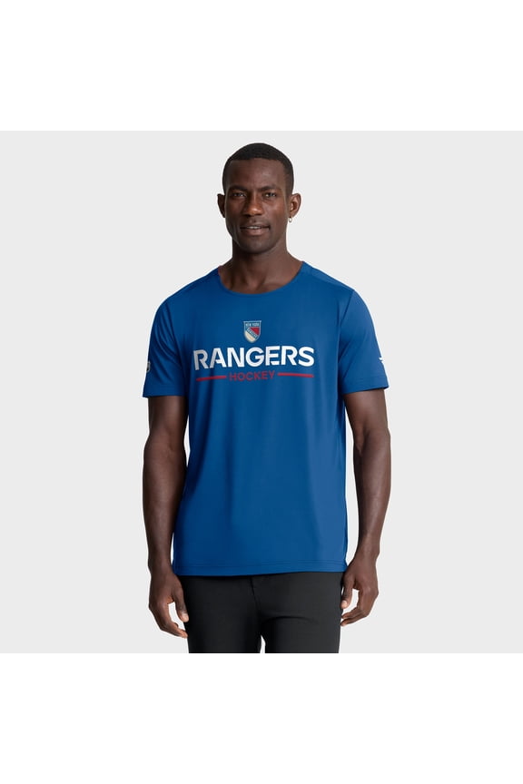 Men's Fanatics Blue New York Rangers Authentic Pro Rink Centennial Tech T-Shirt