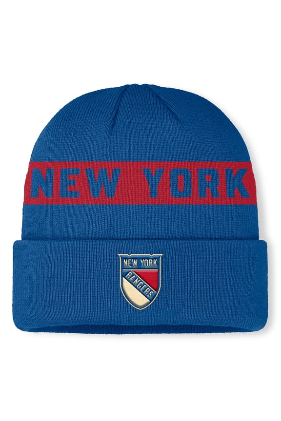 Men's Fanatics Blue New York Rangers Centennial Authentic Pro Cuffed Knit Hat