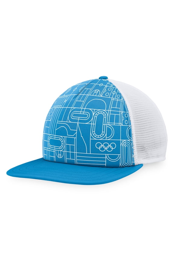 Men's Fanatics Blue Olympic Games Five-Panel Trucker Snapback Hat