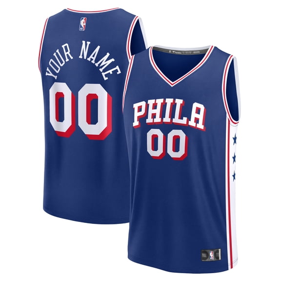 Men's Fanatics Blue Philadelphia 76ers Fast Break Custom Jersey - Icon Edition