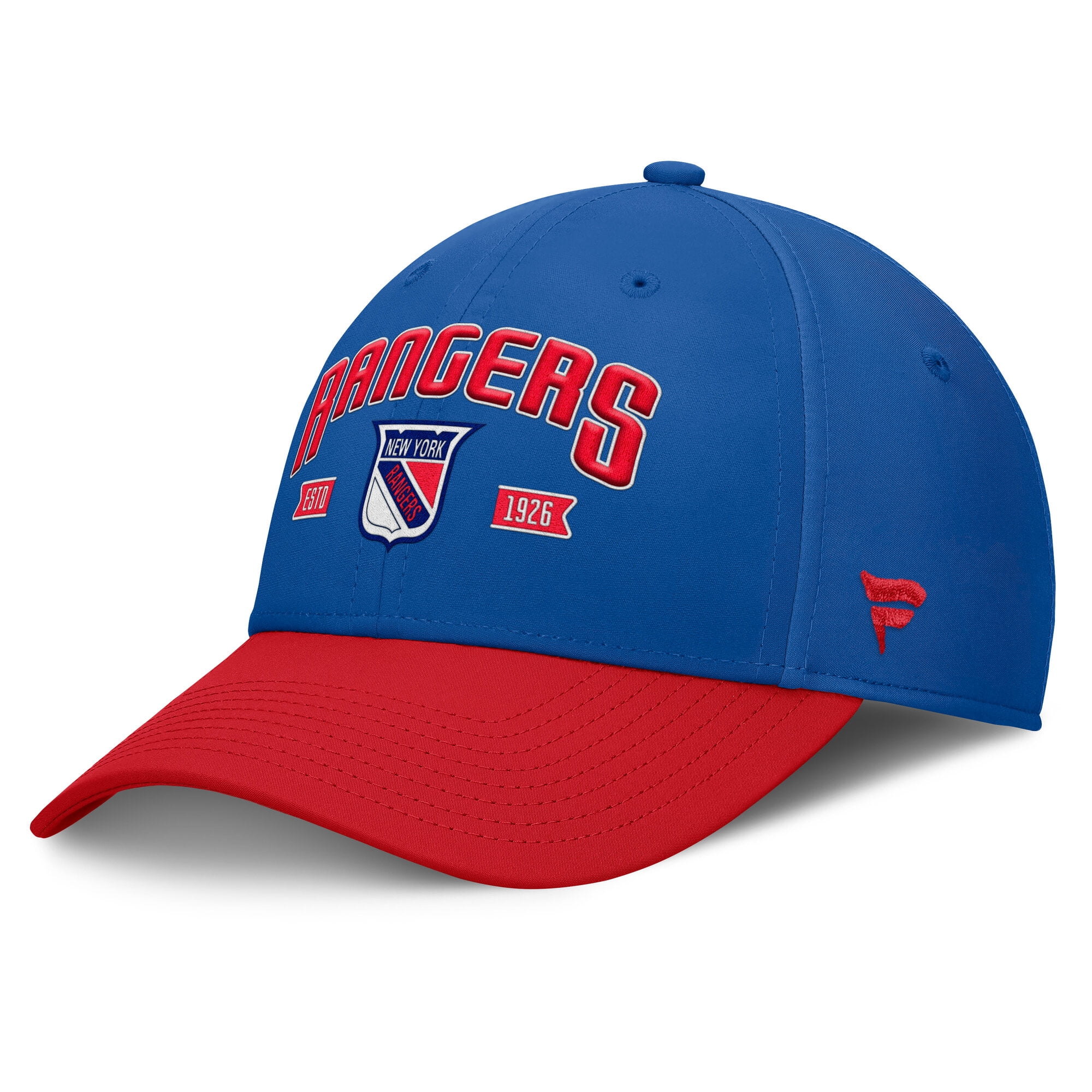 Men's Fanatics Blue/Red New York Rangers Heritage Captain Flex Hat ...