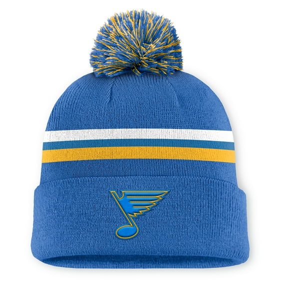 Men's Fanatics Blue St. Louis Blues Authentic Pro Rink Cuffed Knit Hat with Pom