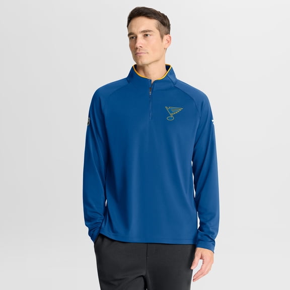 Men's Fanatics Blue St. Louis Blues Authentic Pro Rink Training Quarter-Zip Pullover
