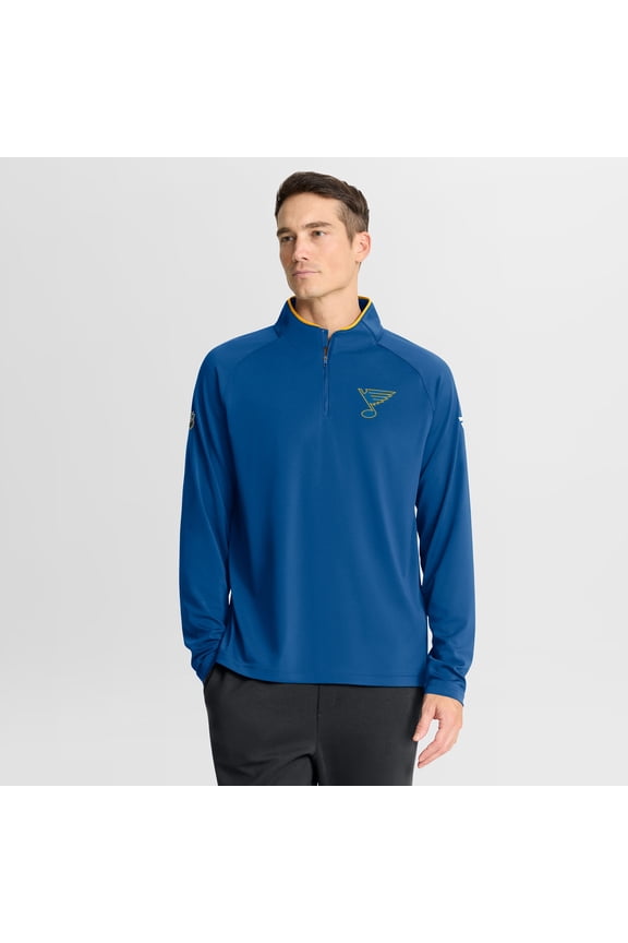 Men's Fanatics Blue St. Louis Blues Authentic Pro Rink Training Quarter-Zip Pullover
