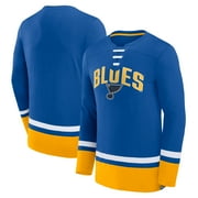 Mens Fanatics Blue St. Louis Blues Back Pass Lace-Up Long Sleeve T-Shirt