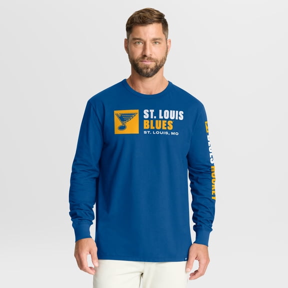 Men's Fanatics Blue St. Louis Blues Goal Crease Legacy Long Sleeve T-Shirt
