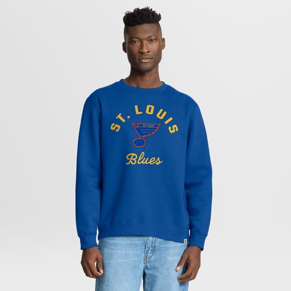 Men's Fanatics Blue St. Louis Blues Vintage Stickler Sweatshirt