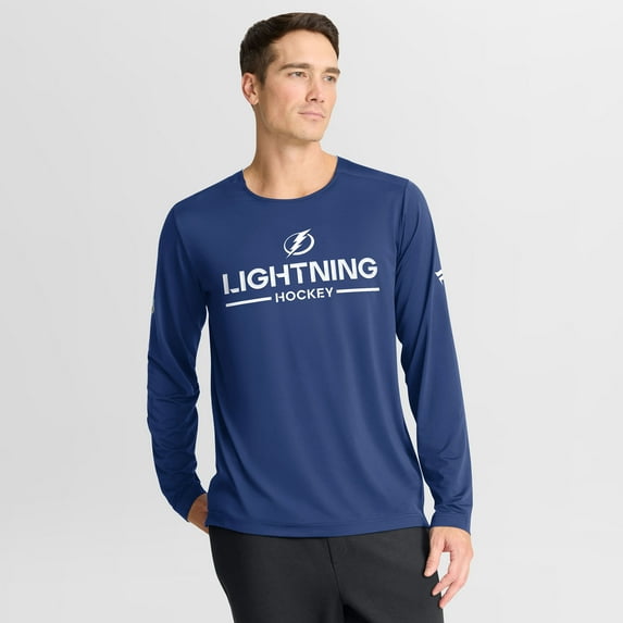 Men's Fanatics Blue Tampa Bay Lightning Authentic Pro Rink Tech Long Sleeve T-Shirt