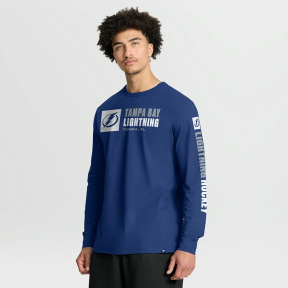 Men's Fanatics Blue Tampa Bay Lightning Goal Crease Legacy Long Sleeve T-Shirt