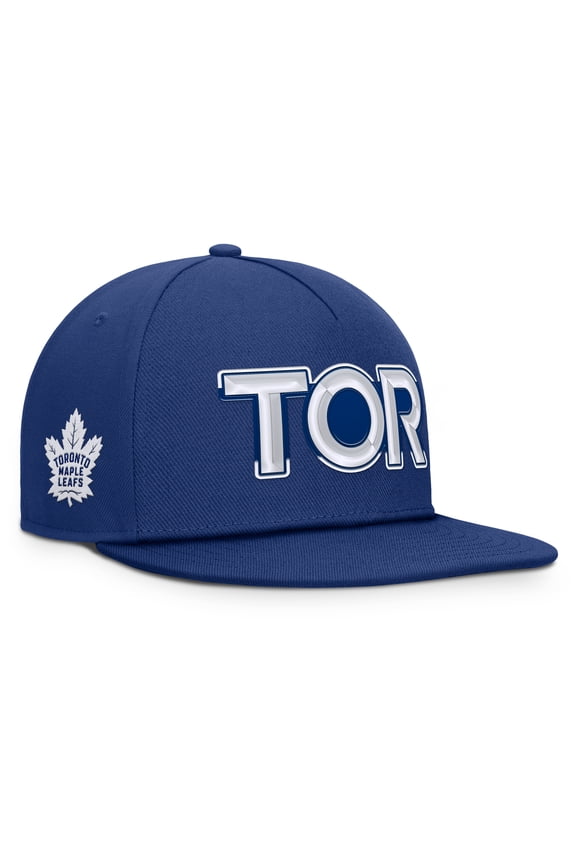 Men's Fanatics Blue Toronto Maple Leafs Authentic Pro Rink Team Code Snapback Hat