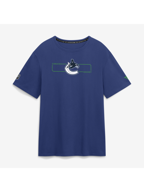 Men's Fanatics Blue Vancouver Canucks Authentic Pro Primary Logo T-Shirt
