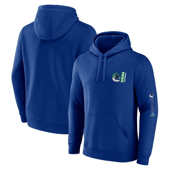 Men's Fanatics Blue Vancouver Canucks Revolution Pullover Hoodie