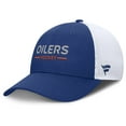 thumbnail image 1 of Men's Fanatics Blue/White Edmonton Oilers Authentic Pro Rink Lockup Adjustable Trucker Hat, 1 of 4